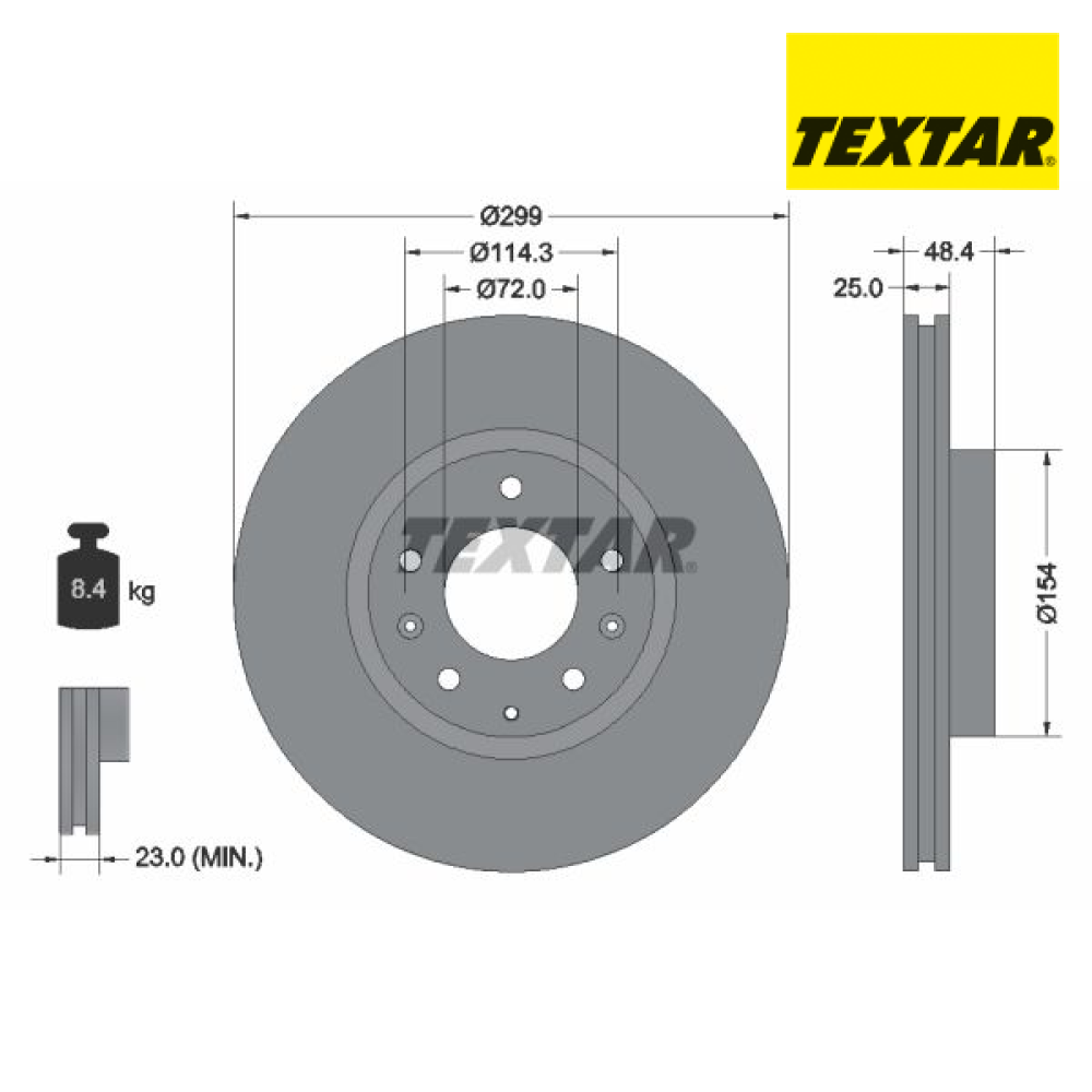 Brake Disc TEXTAR 92180703
