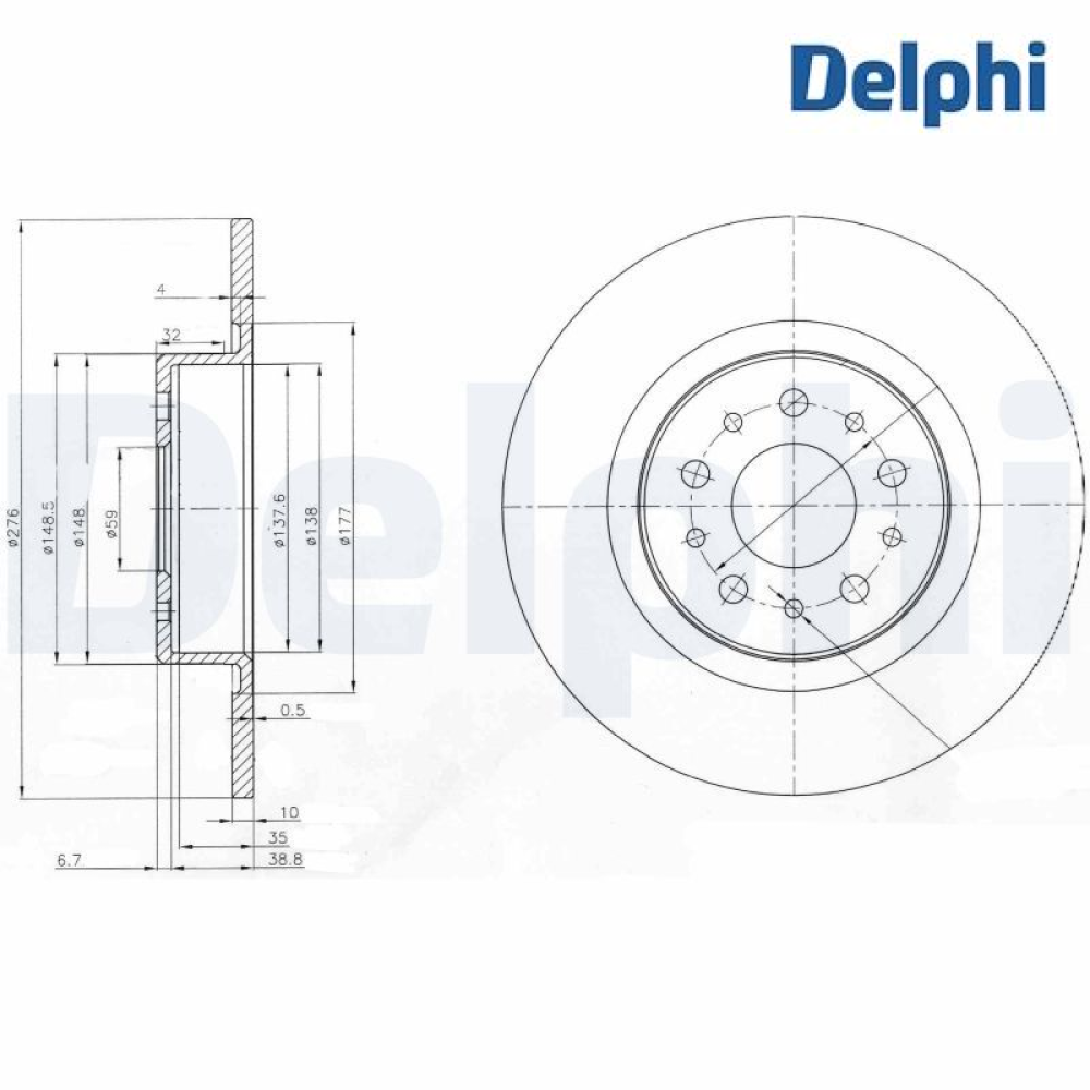 Brake Disc DELPHI BG3857